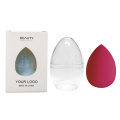 Private Label Customized Packaging Box Makeup Make Up Sponge Cosmetic Beauty Puff Blender with Egg shell plastic box